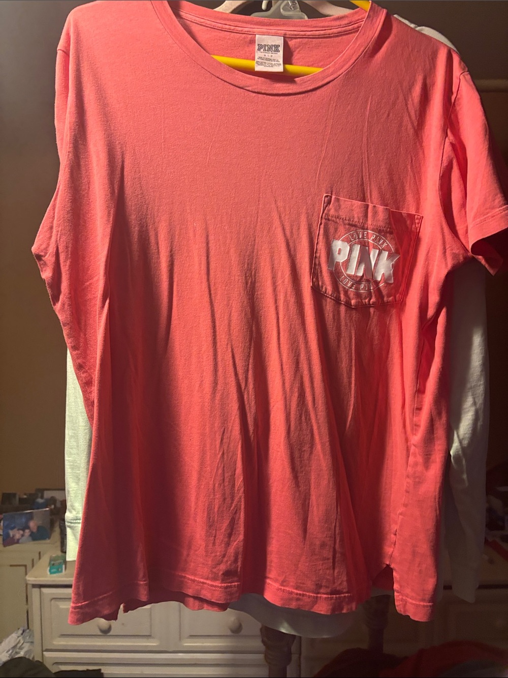 PINK Victoria's Secret Coral Pocket Tee - Short Sleeve